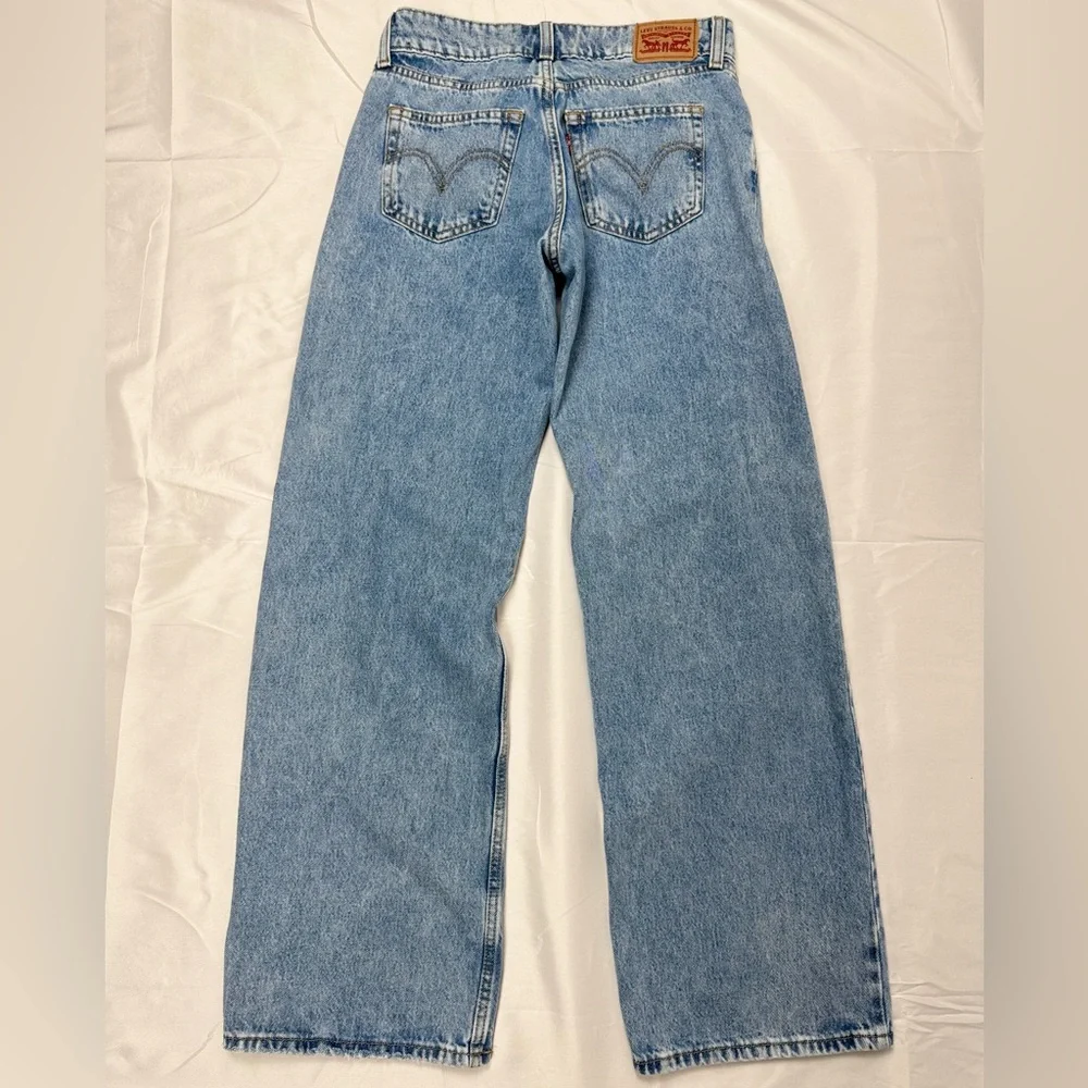 Levi’s Super Low Jeans Women’s 27 Light Wash Straight Y2K Denim - Picture 2 of 6